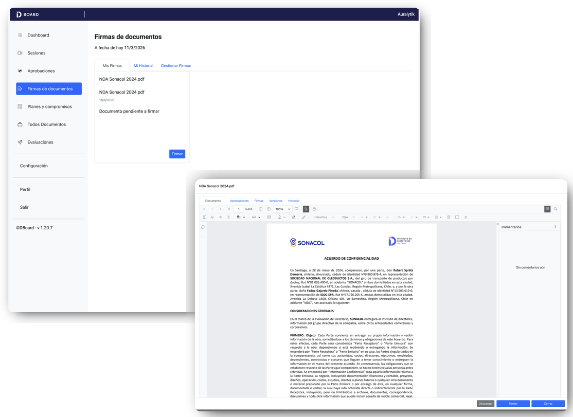 Aprobaciones y Firma Digital
